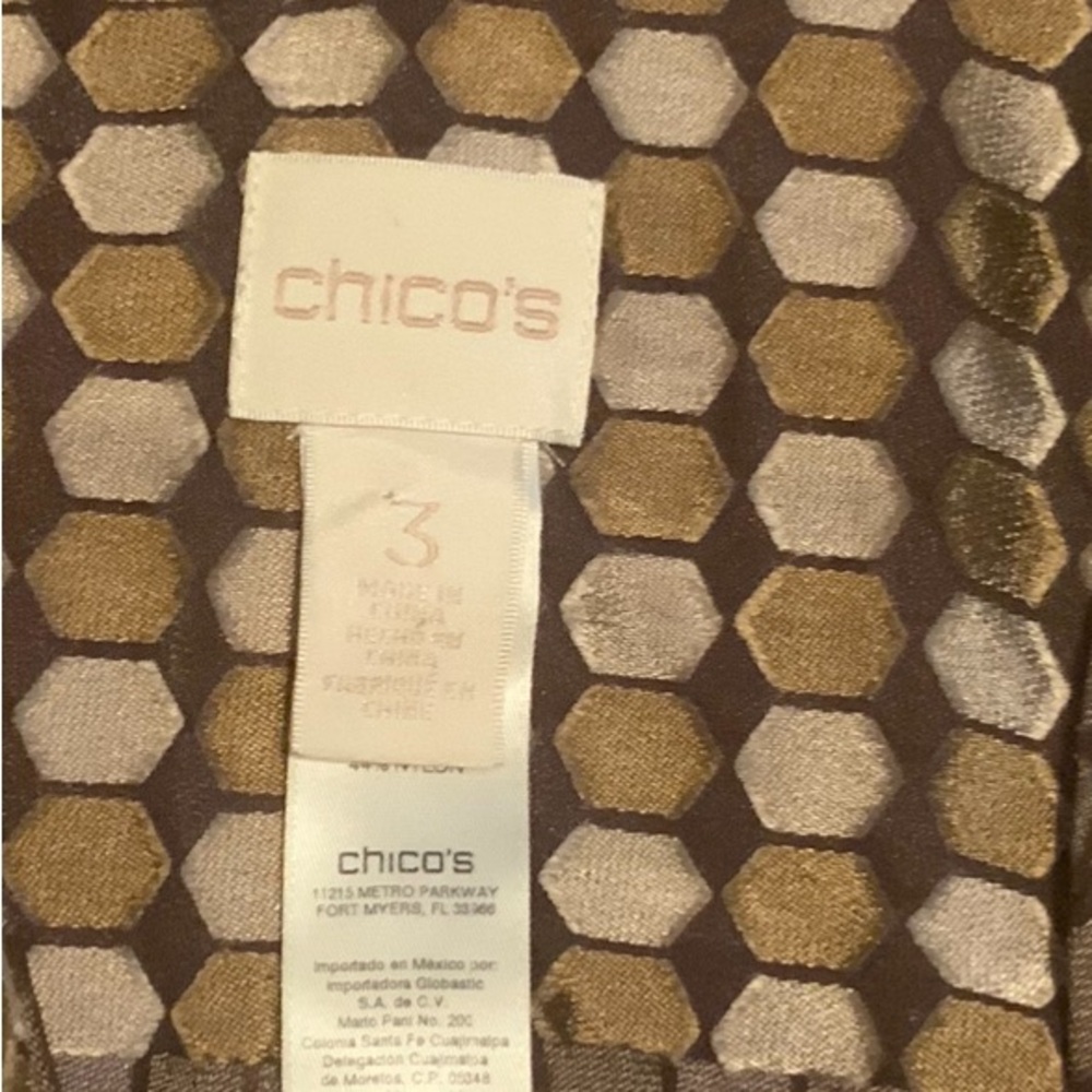 Chico Multi Color Shear Hidden Button Down Blouse. - image 3